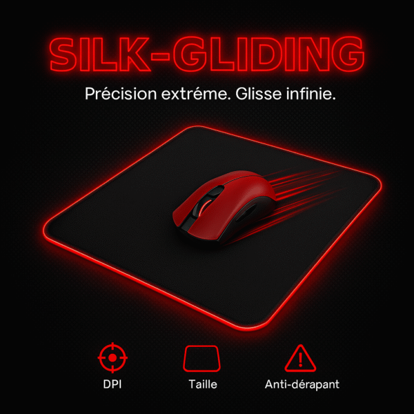 Tapis de Souris Gaming "Silk-Gliding" – Glisse Ultrarapide, Précision Absolue ! – Image 2